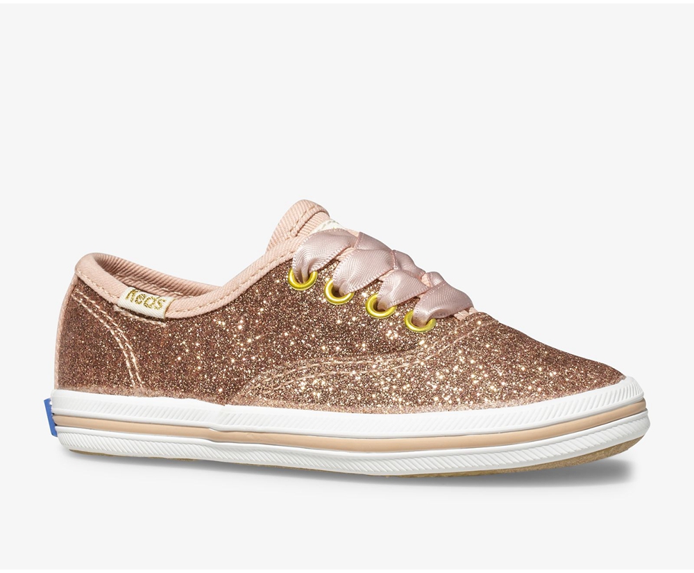 Basket Keds Enfant Rose Doré - Kate Spade New York Champion Glitter - 437-QCGFVE